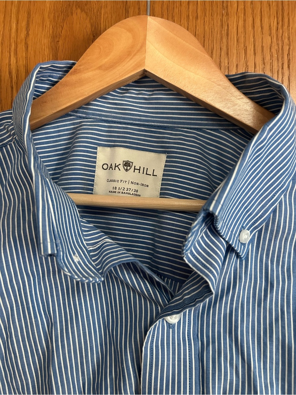 Oak Hill Men’s Blue Stripe Button-Down Shirt - Classic Fit